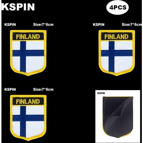 National Flag Patch Hook Loop Finland Badges Armband 3D Stick on Jacket Backpack Stickers