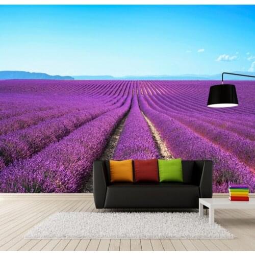 Custom mural Fresh and natural beautiful lavender flowers background wall murals custom backdrop wallpaper