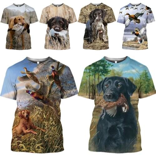 HOXIXIB Hunt T Shirt Men Hound 3D Color Print Field Hide Camouflage Tshirt Women Wild Animals Mallard Top Unisex Holiday Clothes