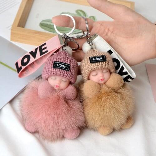 Cartoon Cute Sleeping Doll Plush Doll Keychain Pendant Personality Creative Backpack Key Chain Accessories Wholesale