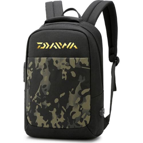 2020 Daiwa Mens Waterproof Fishing Backpack Outdoor Climbing Fashion Camouflage Stitching Multifunctional Backpack Laptop Bag