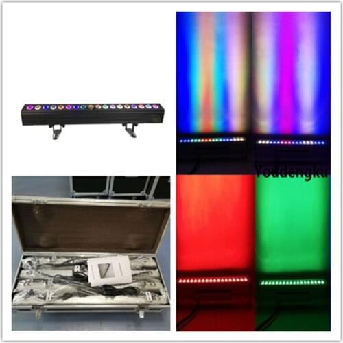 4 pieces with flight case indoor Led wall washer 18pcs*15w rgbwa pixel control Linear Bar wall washer recessed lighting