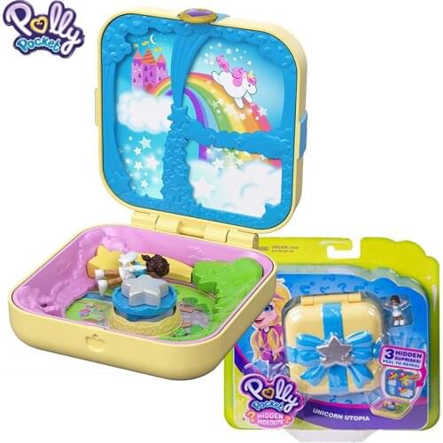 Original Hidden World Small Polly Pocket Toys Action Figure Dolls Reborn Toys for Children Toys for Baby Girls Kids