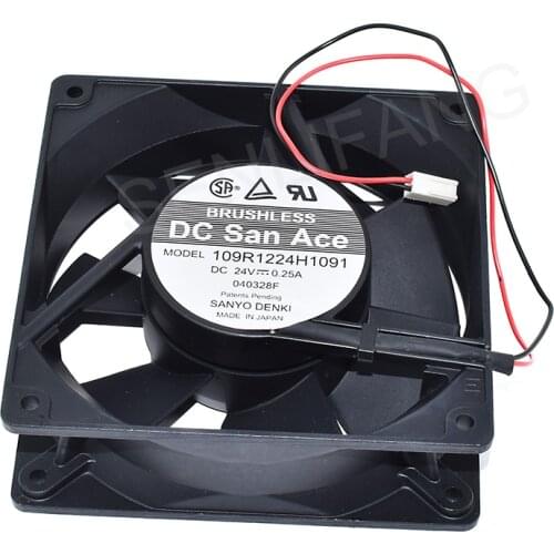 Original SANYO 109R1224H1091 DC 24V 0.25A Two Lines Square Cooling Fan
