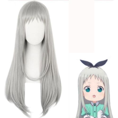 Anime Long Straight Wig Blend S Kanzaki Hideri Gray Cosplay Costume Heat Resistant Synthetic Hair Women Cosplay Wigs