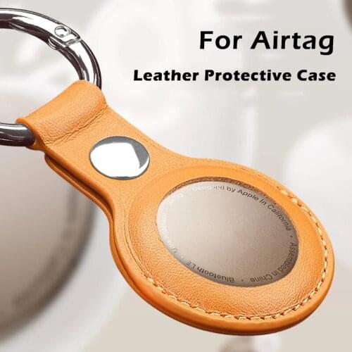 Portable Leather Case For Apple Airtag Keychain For Mitsubishi Motors Asx Lancer 10 9 Outlander Xl Pajero Sport 4 L200 Carisma