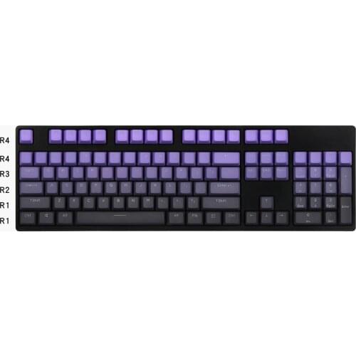 Purple Keycaps PBT Translucent OEM 108 87 mechanical keyboard use lighting backlit keycap