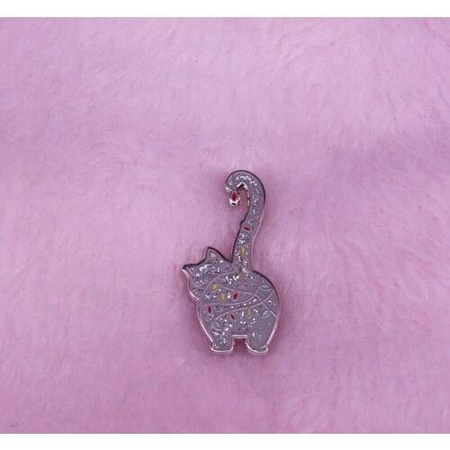 Christmas kitty glitter pin cat lovers super cute jackets backpack accessory for festival