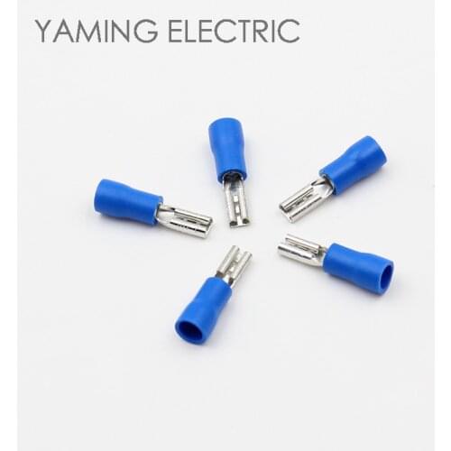 50pcs/bag Blue 10A 2.8 Plug spring Terminal wire connector Insulation terminator cold pressing terminal 1.5-2.5mm2