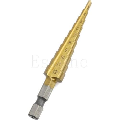 1PCS New Hot High Quality 33-12mm HSS Triangle Shank Pagoda Step Drill Bit