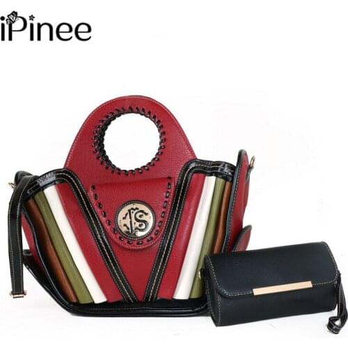 IPinee Luxury Handbags Women Bags Designer Fashion Large Capacity Tote Bag Ladies PU Leather Color Stitching Shoulder Bags