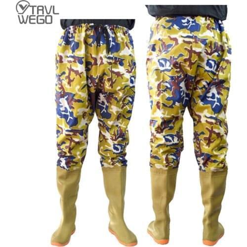 TRVLWEGO Fishing Clothes Hunting Wading Pants Waterproof Suit Breathable Chest Waders Overalls Fly Fish Trousers Rubber Material