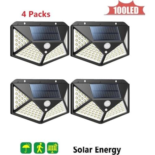 100LED Outdoor LED Lamp Street Lights Luminaria Solar Light Solar Led Garden Decoration 4 sided 270°lighting scope Wireless Wate