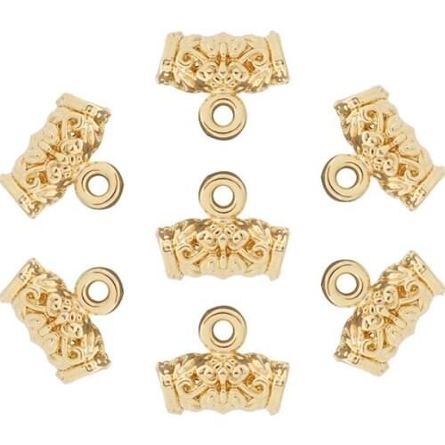 30 x Gold Tone Bail Spacer Beads Pendant Clips Clasps Connector for Necklace Bracelet Jewelry Making Accessories 8x9mm