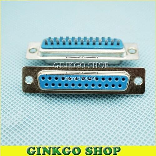 10pcs/lot DB25 Female jack DB25 Female Socket 25P Dual Row RS232 Serial Port Soldering Connector