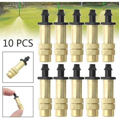 10pcs Adjustable Misting Nozzle Fog Misting Nozzles Connectors Garden Lawn Water Irrigation Sprinkler