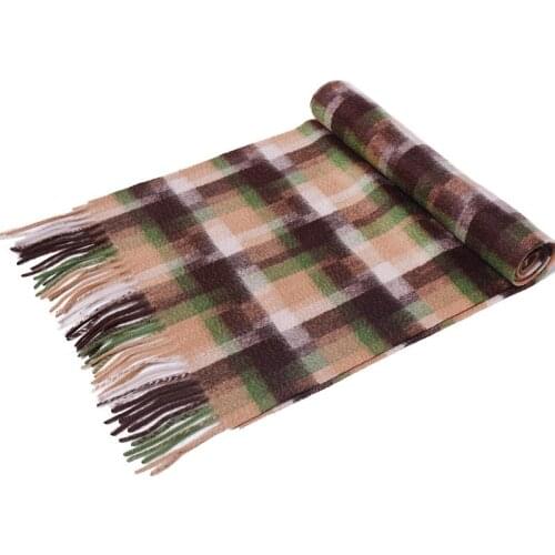 100%goat cashmere water ripple fashion boutique color plaid thick scarfs for unisex 30x180cm wholesale retail
