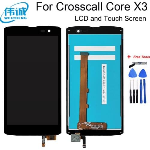 100% Original For CROSSCALL Core X3 LCD Display With Touch Screen Digitizer Assembly Replacement lcd for Action x3 With Tools