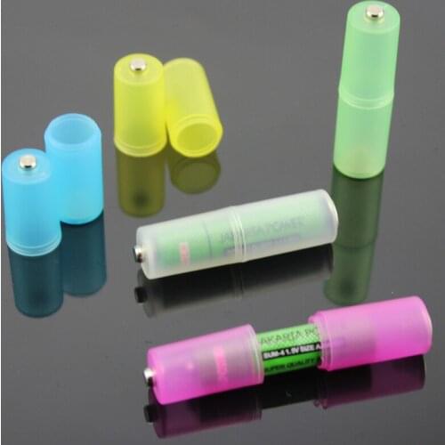 12pcs/lot 2016 New Convenient Concise For AAA to AA Size Cell Battery Adaptor Adapter Case Converter Switcher