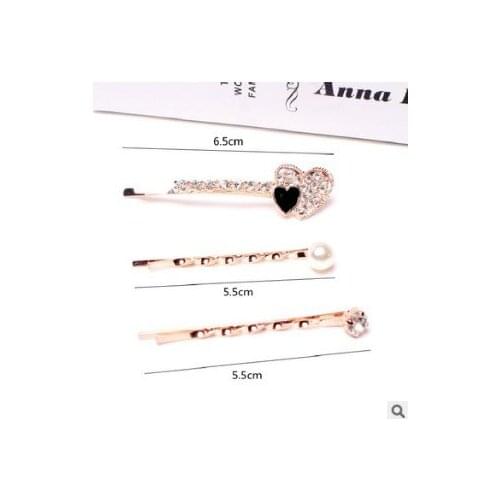 120set/lot 3pcs/set DIY Multi Drill Bowknot Hair Clips Crystal Diamond Hairpin Suit Hair Care Styling Accessories Tools HA639