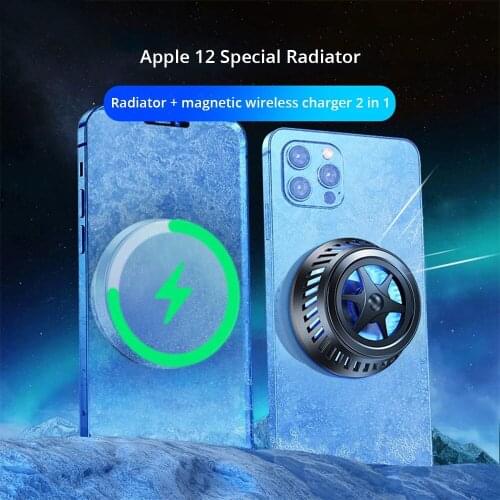 15W Magnetic Wireless Charge for iPhone 12 Pro 11 /Samsung/Xiaomi Smartphone Fast Charging Cooling Fan USB Charger Cooler System