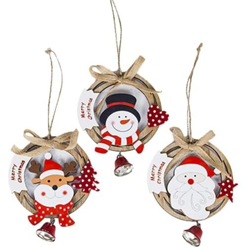 3PCS Christmas Hanging Ornament Assorted Wooden Ornament Hanging Decoration