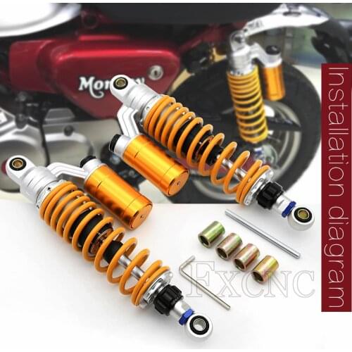 320mm 330mm 340mm CNC Aluminum Adjustable Motorcycle Air Shock Absorber Rear Suspension For Honda Monkey Bike Z125 2018-2019