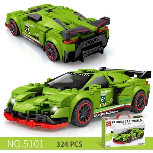 4 Colors Technical Car Building Blocks Boys Toys Sets Racing Car City Vehicle Children Toys Gift Sports Race Car
