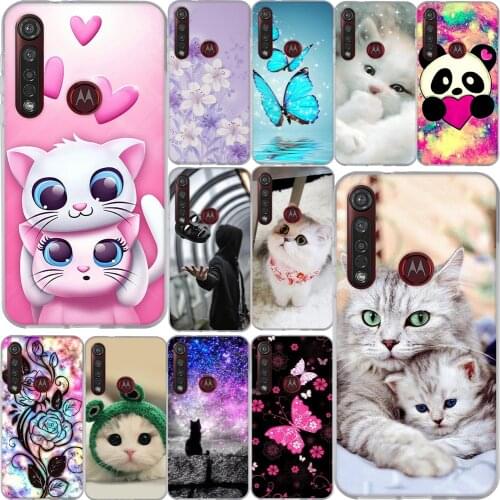 Case for Motorola Moto G8 Plus Soft TPU Silicone Cover With Cute Cat Animal Flower Butterfly for Moto G8plus Phone Back 6.3 Inch
