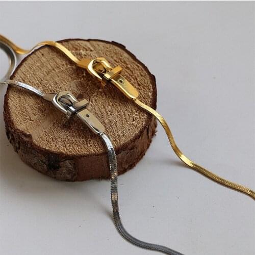 XIYANIKE 316L Stainless Steel Belt Buckle Choker Necklaces Brecelat For Women 2021 Trend New Fashion Festival Party Gift Jewelry