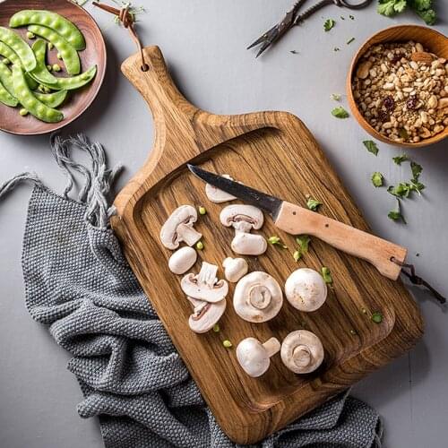 Zebra Wooden Cutting Board Solid Wood Household Breadboard Pizza Board Cutting Board With Handle Wooden Tray Rectangular Round C