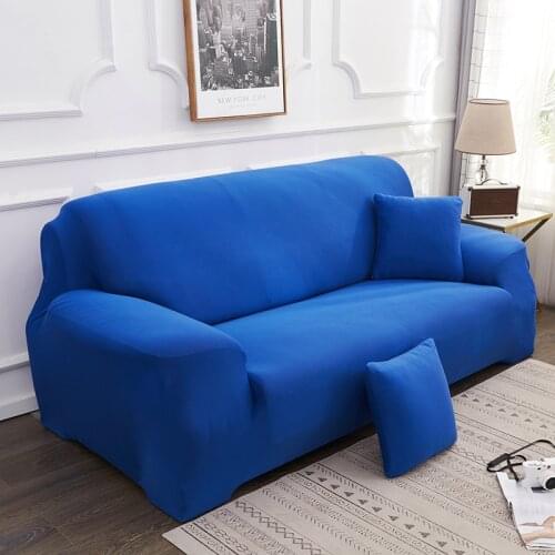 Elastic Blue Slipcovers Sofa Cover for Living Room Universal Stretch L-style Sectional Corner Sofa Couch Cover