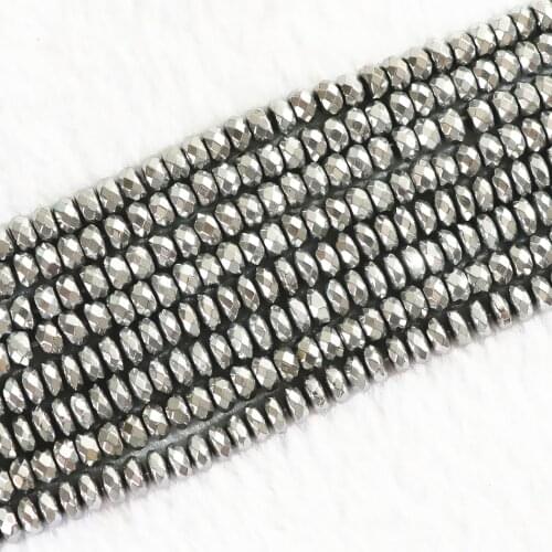 Best-selling white Hematite stone hot natural new 4*6mm 5*8mm 6*10mm abacus faceted beads loose makingt Jewelry B250