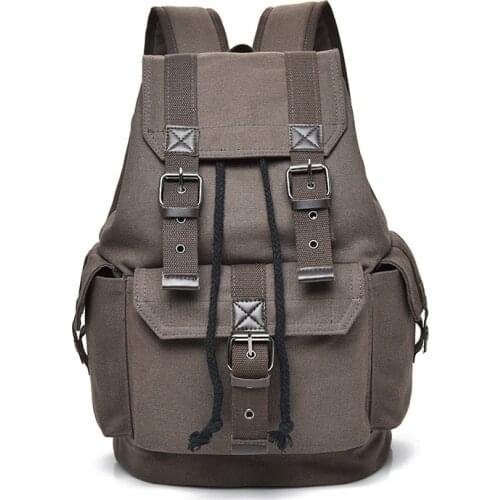 Canvas Mens Backpack School Rucksack Men Drawstring Backpacks Women Travel Shoulder Bagpack Teenagers Laptop Back Pack uo90