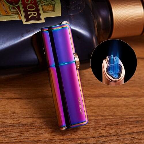 Jobon Triple Torch Lighter Metal Windproof Butane Flint Lighter 3 Nozzle Barbecue Cigar Spray Gun Gadget Man