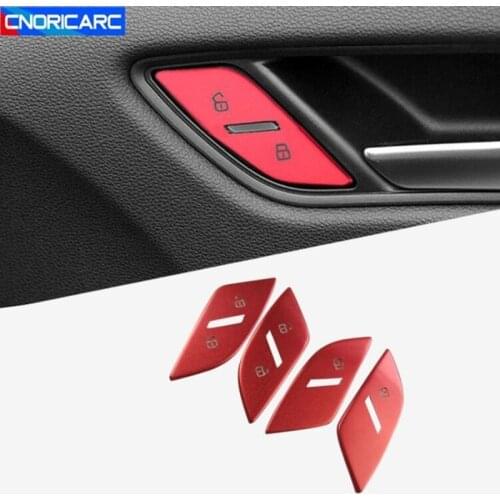 Car Styling Door Unlock Switch Buttons Cover Decoration Trim For Audi A3 8V 2017-2020 Automotive Interior Accessories