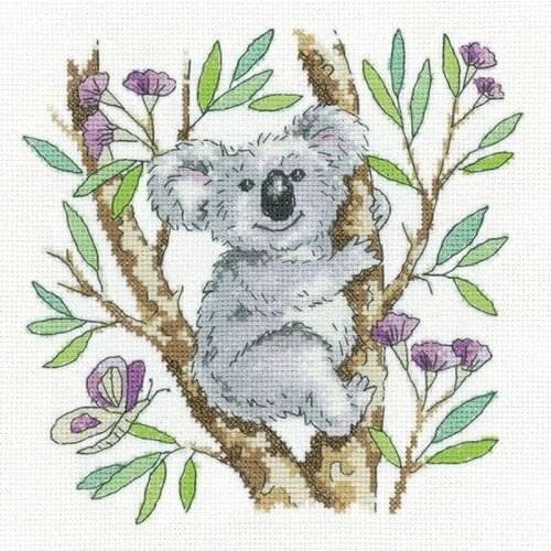 2021 Gold Collection Embroidery Koala Modern Trendy Cross Stitch Patterns with 100% Cotton Floss & Free Shipping for Wall Decor