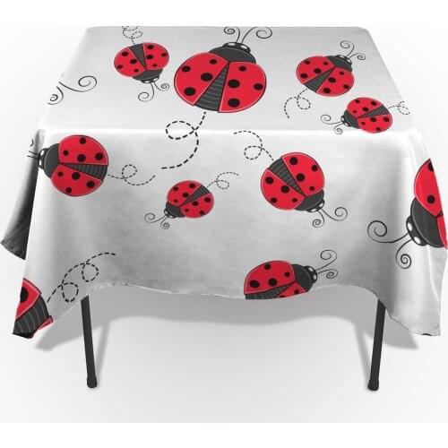 Red Ladybug Table Accessories Decor Tablecloth Protector Lightweight Home Men Tablecloth Stain Resistant Table Table Cloth