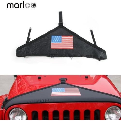 Marloo For Jeep Wrangler JK JKU 2007-2017 Accessories Front Hood Cover Bra Protector Cover ( US Flag )