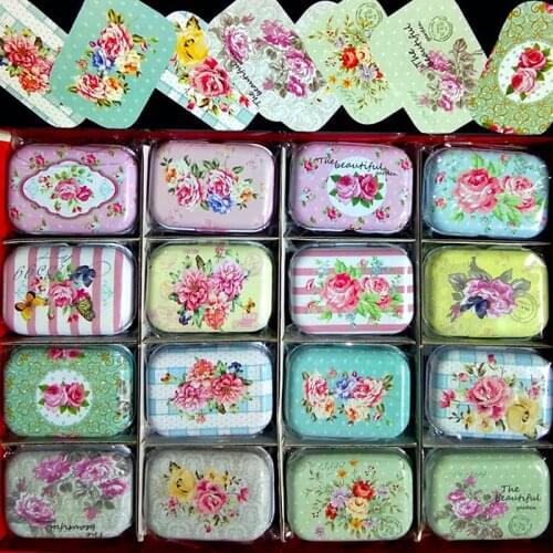 32pcs Mini Tin Case Round Makeup Organizer Decorative Jewelry Pill Candy Storage Box Wedding Gift Box for Guest