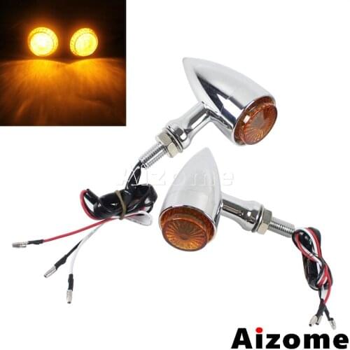 Motorcycle Bullet LED Turn Indicator Turn Signals Blinkers Amber Tail Light For Harley Honda Yamaha Suzuki Cafe Racer Chopper