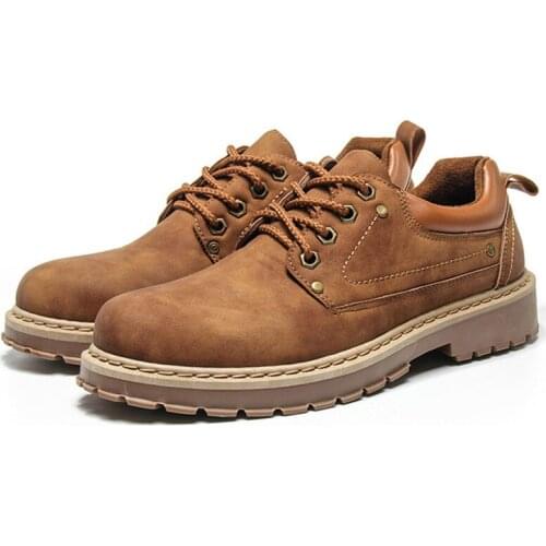 2021 New Mens Shoes Retro Martin Boots Fashion Casual Shoes Trend Low Help Tool Big Shoes Men Men Boots