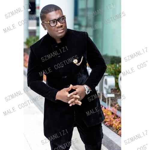 Latest Coat Pant Designs 2020 Designers Suit Men Slim Fit Black Velvet Formal Tuxedo Suit Wedding Dress Costume Homme Mariage