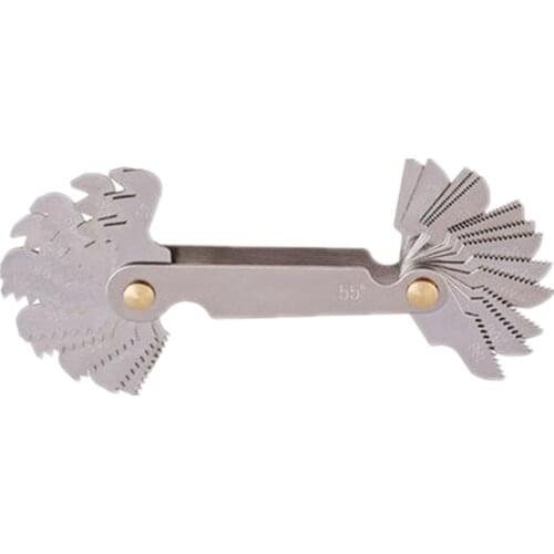 Practical 60 and 55 Degree Screw Thread Gage Gauge Metal Folding Measuring Tool Metric & Whitworth Pitch 20 Blades Fast Delivery