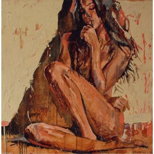 Hand Painted Abstract Portrait Oil Painting On Canvas sexy nude girl No stretch And No Framed Home Decoration