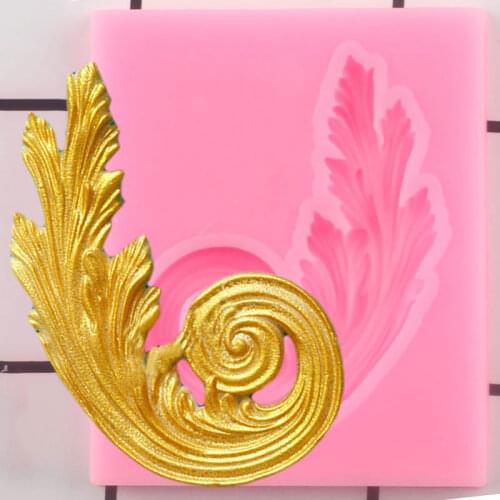 Leaf Shape Scroll Relief Silicone Mold Cake Border Fondant Molds DIY Cake Decorating Tools Clay Candy Chocolate Gumpaste Mould