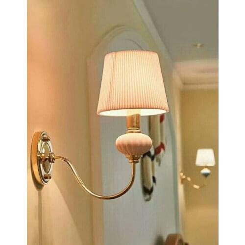 Nordic Minimalist Princess Girl Boy Bedroom Bedside Living Room Study Iron Ceramic Led Wall Lamp
