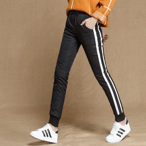 Warm 90% Duck Down Pants Women Warm Fashion Slim Sexy Elastic Pencil Pants Feminino High Waist Winter Trousers Ladies PT-246