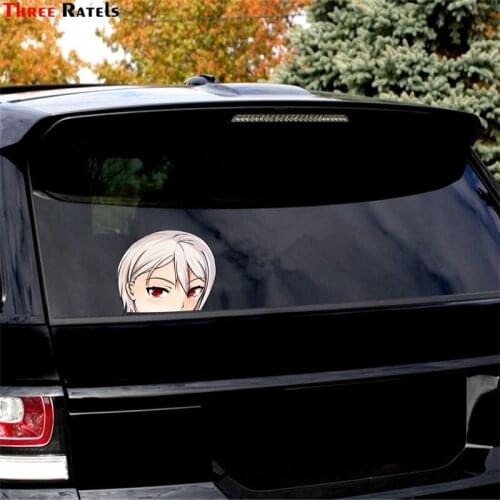 Three Ratels FC109 Shokugeki No Souma Nakiri Alice Anime Girl Peeker Decal Vinyl Car Sticker 3D Printing Laptop Refrigerator