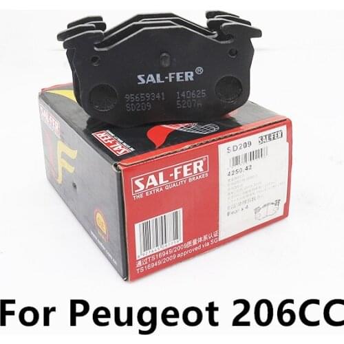 For Peugeot 206CC Rear brake pads Car rear wheel brake pads brand new high quality Auto Accessories Free shipping